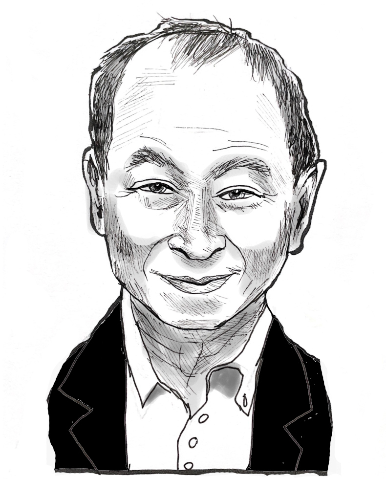 caricature of Francis Fukuyama