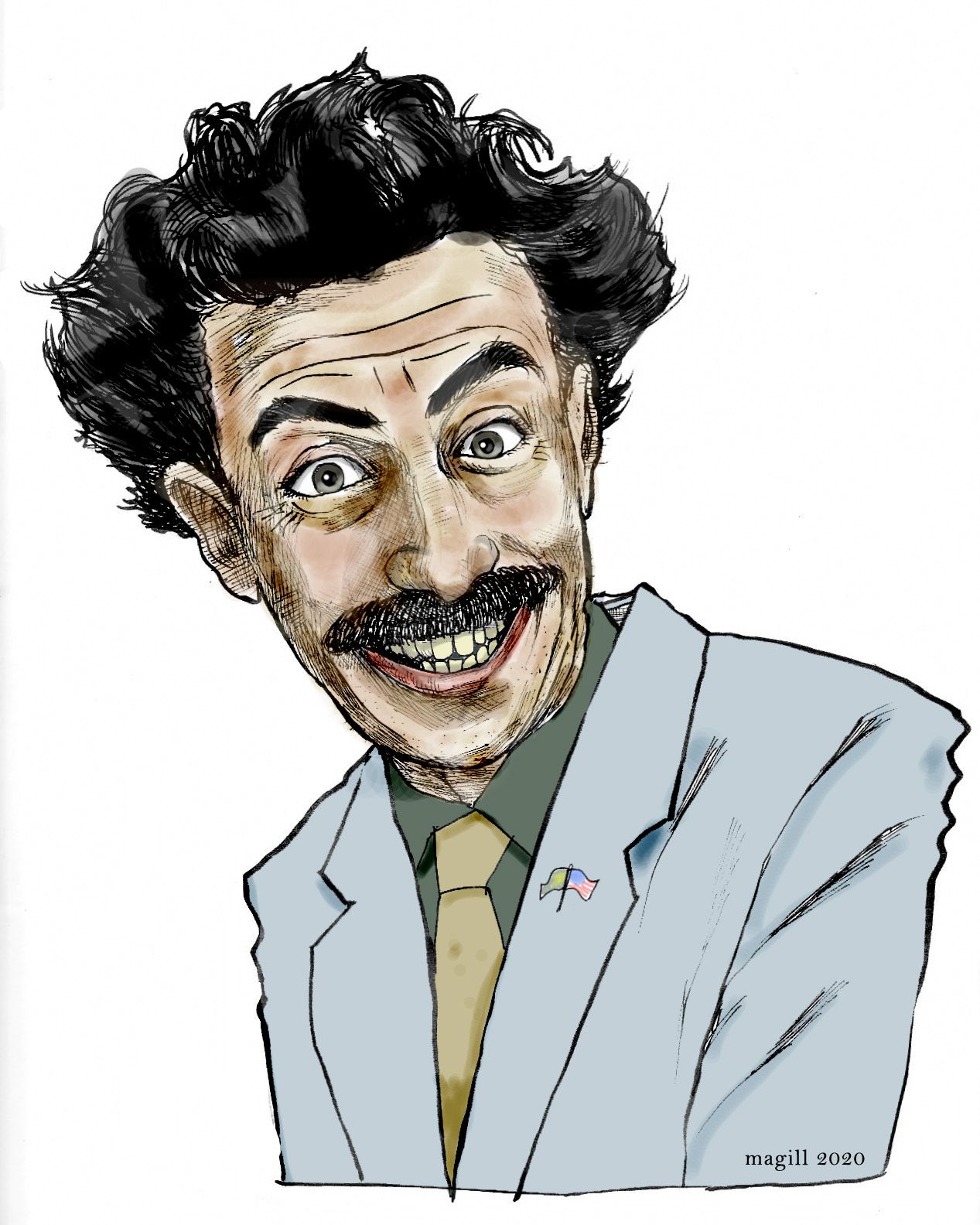 Pin by FILMixer on Borat  Movie art Caricature Character